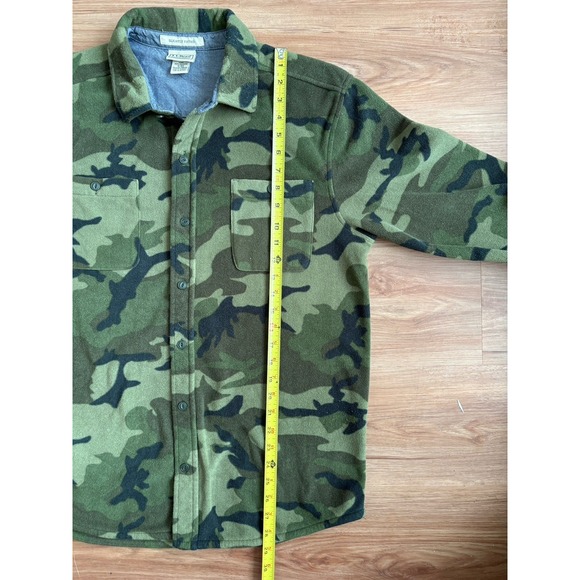 LL Bean Slightly Fitted Camo Fleece Button Down Shirt Men's Med Item ID # 298261 - Picture 5 of 5
